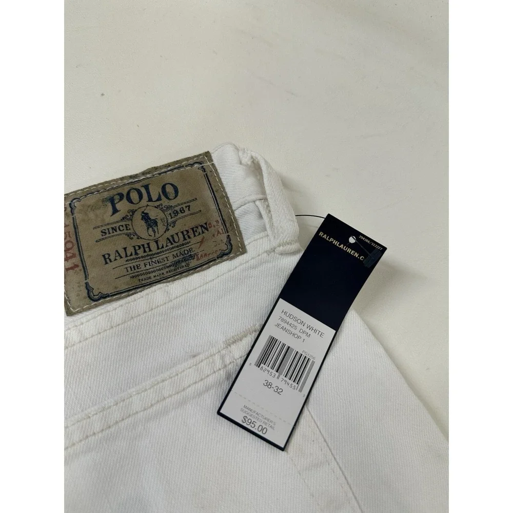 Polo Ralph Lauren Classic 867 Straight Hudson NWT white jeans Size‎ 38x32